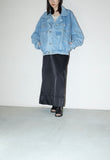 80-90's EU label - denim multi pocket oversized jacket