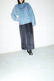 80-90's EU label - square silhouette denim jacket