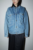 80-90's EU label - square silhouette denim jacket