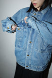 80-90's EU label - square silhouette denim jacket