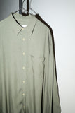 80-90's smokey green rayon shirt