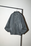 80's leather wide silhouette blouson in gray