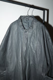 80's leather wide silhouette blouson in gray