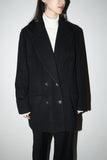 80's wool/cashmere oversized double breasted peaked lapel jacket