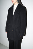 80's wool/cashmere oversized double breasted peaked lapel jacket