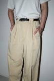 80-90's European label- linen tuck trousers