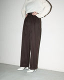 70-80's SAINT LAURENT - wool stripe wide tuck trousers