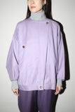 c80's A.M. BERETTA MEDIANE - wool flat pattern asymmetrical front design jacket