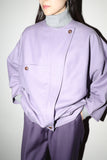 c80's A.M. BERETTA MEDIANE - wool flat pattern asymmetrical front design jacket