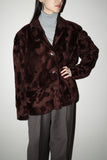 80-90's faux-fur abstract camouflage-like design jacket