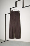 70-80's SAINT LAURENT - wool stripe wide tuck trousers