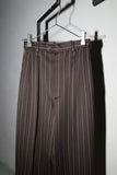 70-80's SAINT LAURENT - wool stripe wide tuck trousers