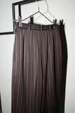 70-80's SAINT LAURENT - wool stripe wide tuck trousers