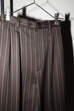 70-80's SAINT LAURENT - wool stripe wide tuck trousers