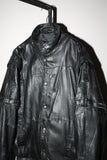 80-90’s leather patchwork blouson with detachable sleeve