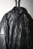 80-90’s leather patchwork blouson with detachable sleeve