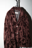 80-90's faux-fur abstract camouflage-like design jacket