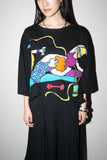 c90’s SILKSCAPES picture decorated t-shirt from USA