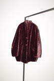 80's SISLEY - faux-fur shawl-collar voluminous half coat