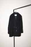 80's wool/cashmere oversized double breasted peaked lapel jacket