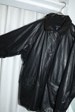 90's GANT - coated cotton half coat with leather collar