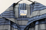 60's silk cotton Italian collar stripe shirt