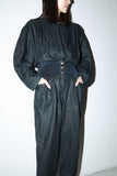 80's Fabrizio Lenzi - linen jumpsuit in black