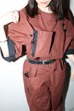 80’s cotton jumpsuit with big square pocket