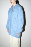 c80's NOS mohair? oversized cable knit shirt-cardigan