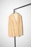 80's wool/silk/rayon double breasted peaked lapel jacket