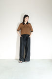 00s French label - bi-color linen skipper knit top