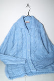 c80's NOS mohair? oversized cable knit shirt-cardigan