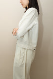 c80’s European label - linen “2nd type” cropped short jacket / made in ITALY