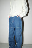 90's cotton wide straight denim pants