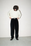 80's cotton velvet tuck trousers