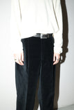 80's cotton velvet tuck trousers