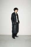 00's leather minimal zip-up coat