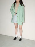 80-90’s Max Mara - wool oversized tailored jacket in pastel green color