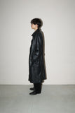 00's leather minimal zip-up coat