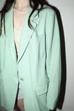 80-90’s Max Mara - wool oversized tailored jacket in pastel green color