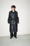 00's leather minimal zip-up coat