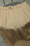 80-90's European label- linen tuck trousers