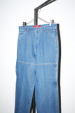 90's cotton wide straight denim pants