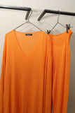 00’s European label - hi-gauge knit combination in vitamin orange