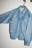 80-90's EU label - square silhouette denim jacket