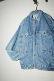 80-90's EU label - square silhouette denim jacket