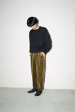 80's cotton velvet tuck trousers