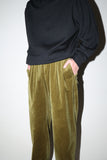 80's cotton velvet tuck trousers