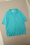 00’s Peter Hahn - linen/rayon hi-gauge skipper-polo in turquoise blue