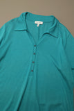 00’s Peter Hahn - linen/rayon hi-gauge skipper-polo in turquoise blue